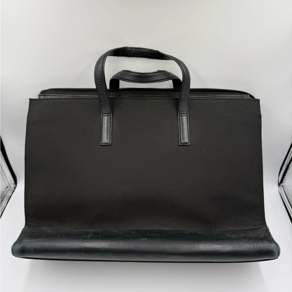 Tumi Bag Black Ballistic Nylon Leather Business Organizer Briefcase